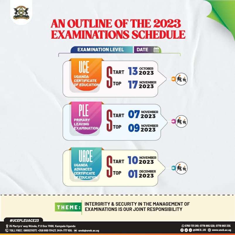 2023 UNEB Examinations Timetables Out – UNEB