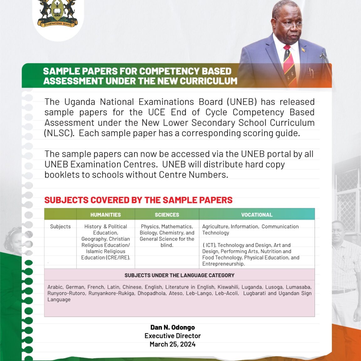 March 2024 UNEB